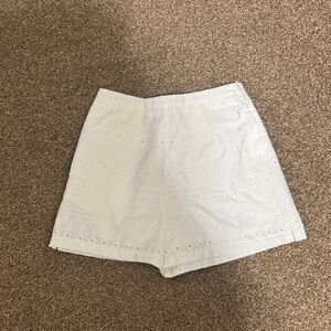 Francesca's Collections White Eyelet High Waist Shorts
